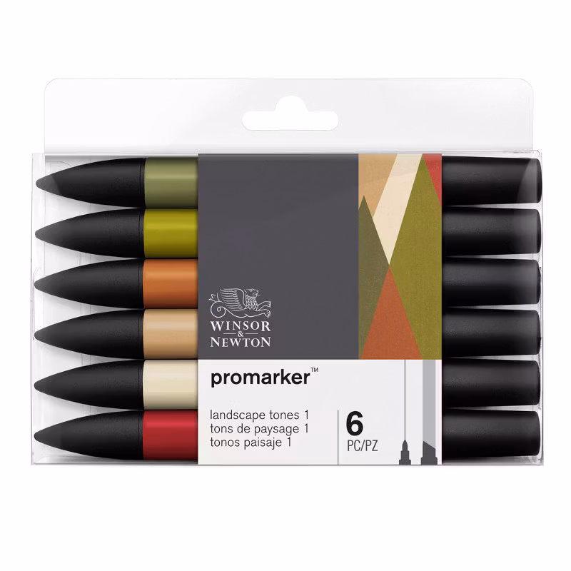 Promarker set Winsor & Newton  6-pack, landscape tones 1