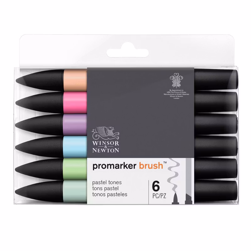 Promarker set Winsor & Newton  6-pack, pastel tones, pastellfärg