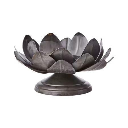 Ljusstake i metall lotusblomma