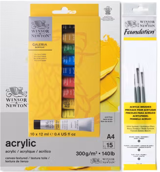 Målarblock akryl + Akrylfärger + Penslar