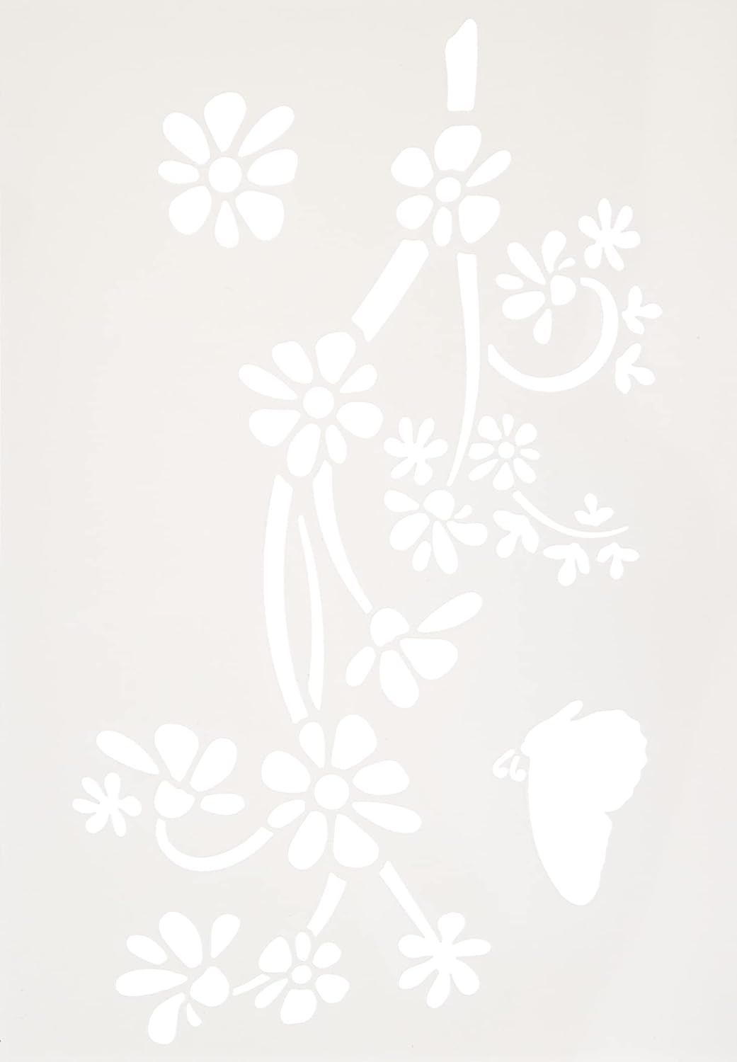 Blommor, Stencil, Schablon, Mall, Design, Mönster,