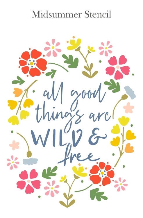 Schablon, Stencil, Mall, Midsummer, Wild & Free, Design, Midsommar,