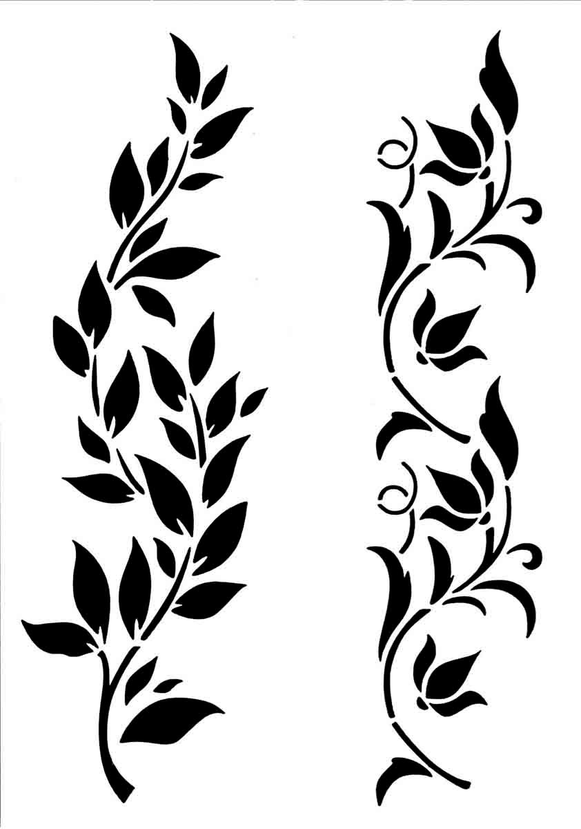 Posh Chalk, Stencil, Blomster mönster, Schablon, Mall,