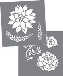 Stencil Succulenter  2 stenciler