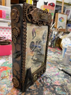 Unik Steampunk-tavla: Fransk Bulldog