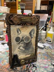 Unik Steampunk-tavla: Fransk Bulldog