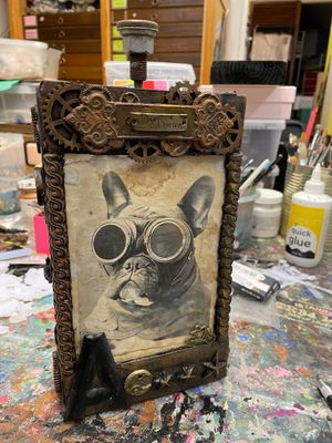 Unik Steampunk-tavla: Fransk Bulldog