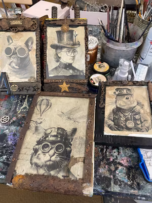 Unik Steampunk-tavla: Ekorre