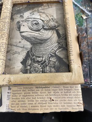 Unik Steampunk-tavla  Sköldpadda