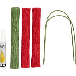 Kräppapper Röd Ros    Mini DIY Kit