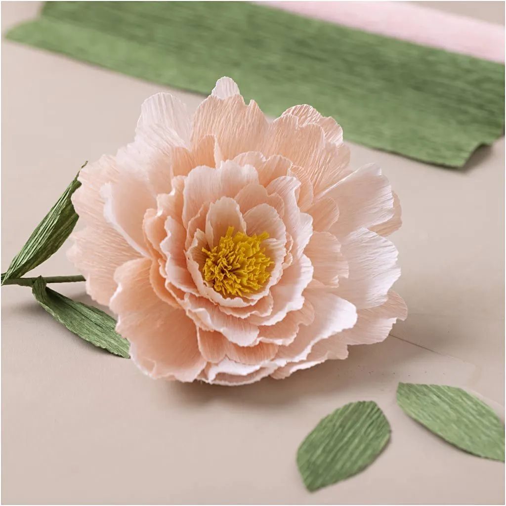 Kräppapper  Rosa Pion     Mini DIY Kit