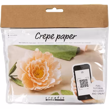 Kräppapper  Rosa Pion     Mini DIY Kit