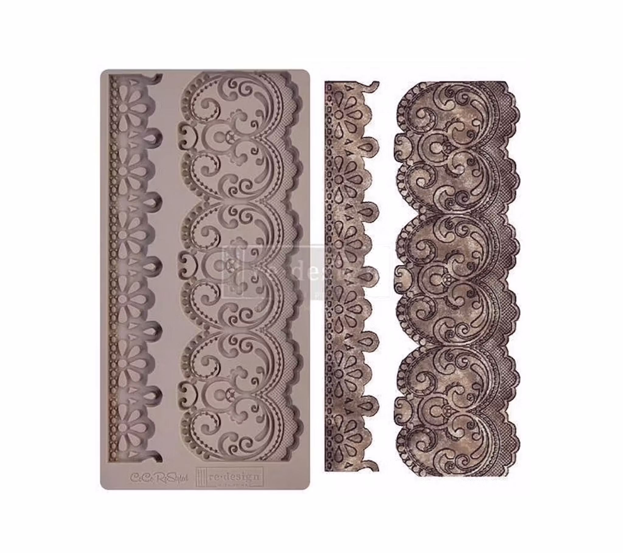 Re Design Moulds Silikonform  Border Lace, gjuta, betong, gips, resin, smältlim