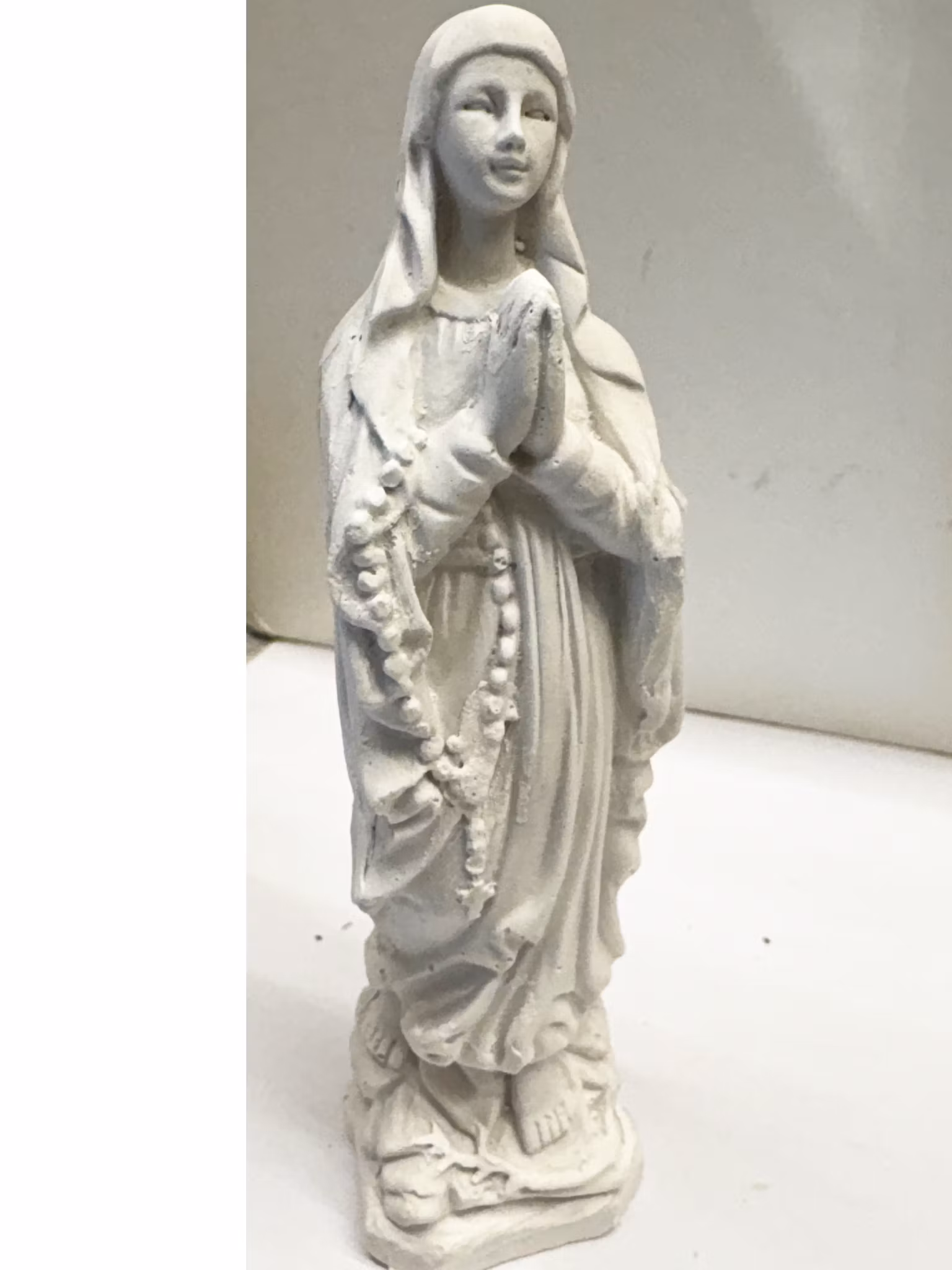 madonna i gips, måla guld silver koppar