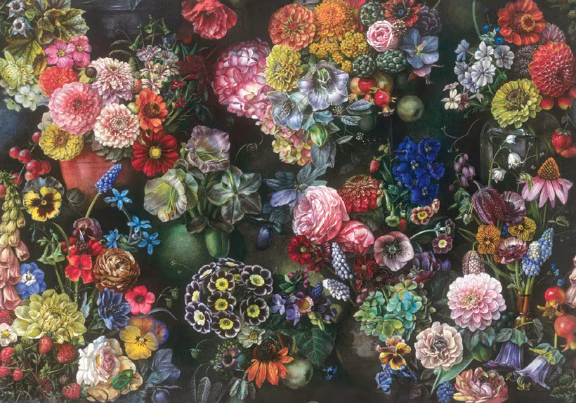 Bomo art Decoupage Still Life with Dahlias