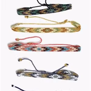 Armband miyuki pärlor grå/vit/guld