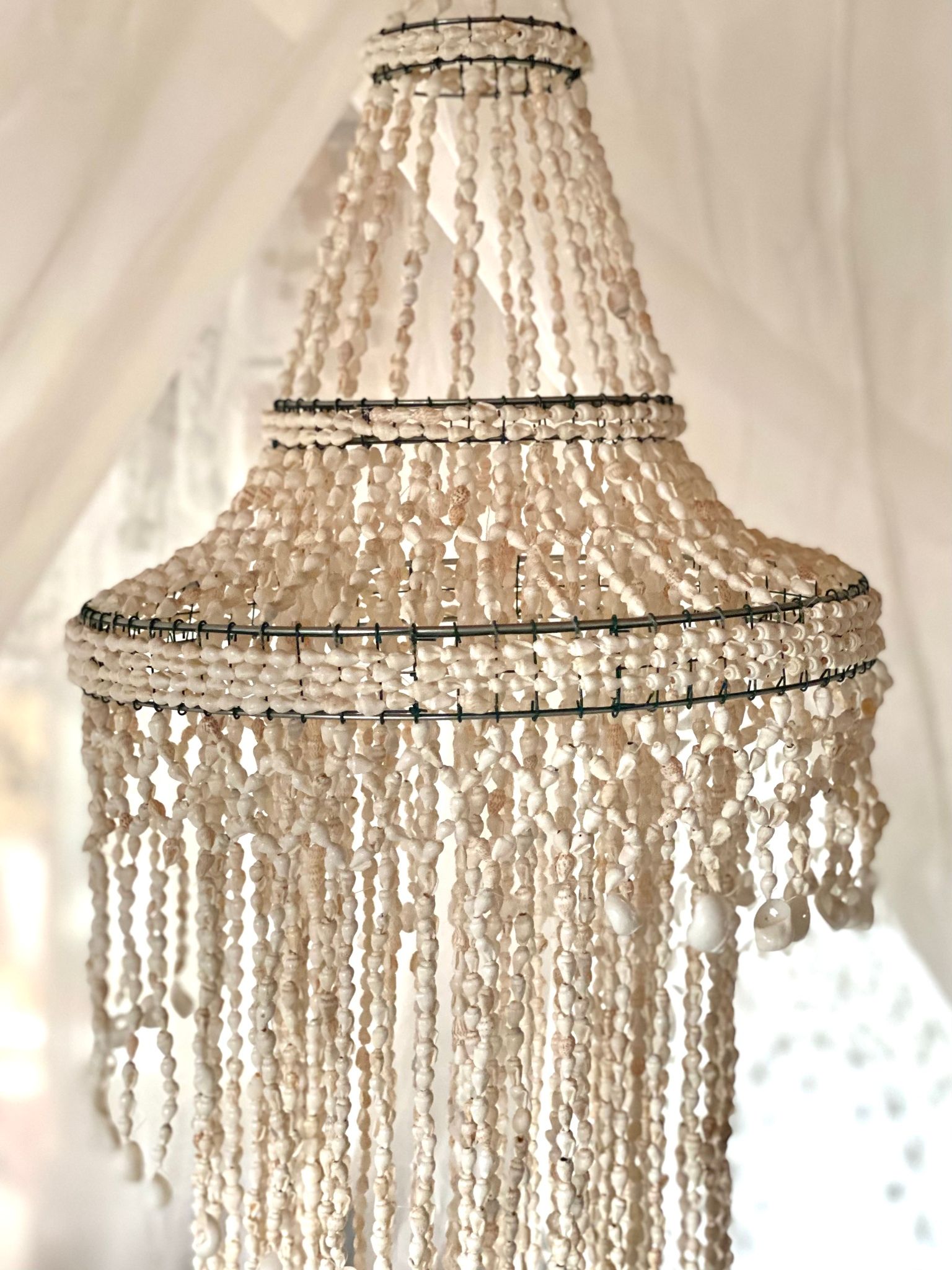 Stor spiral lampskärm med snäckor
