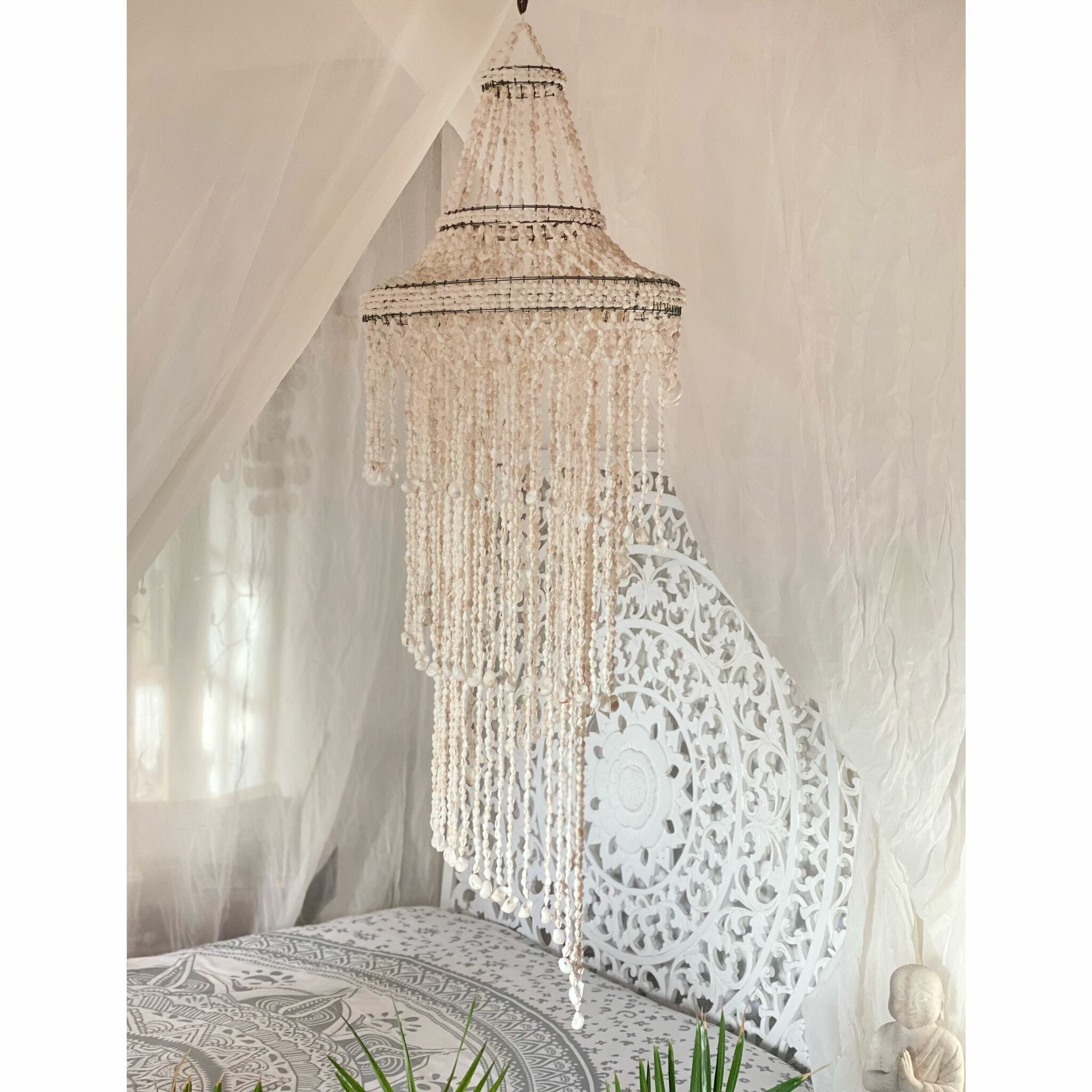 Stor spiral lampskärm med snäckor