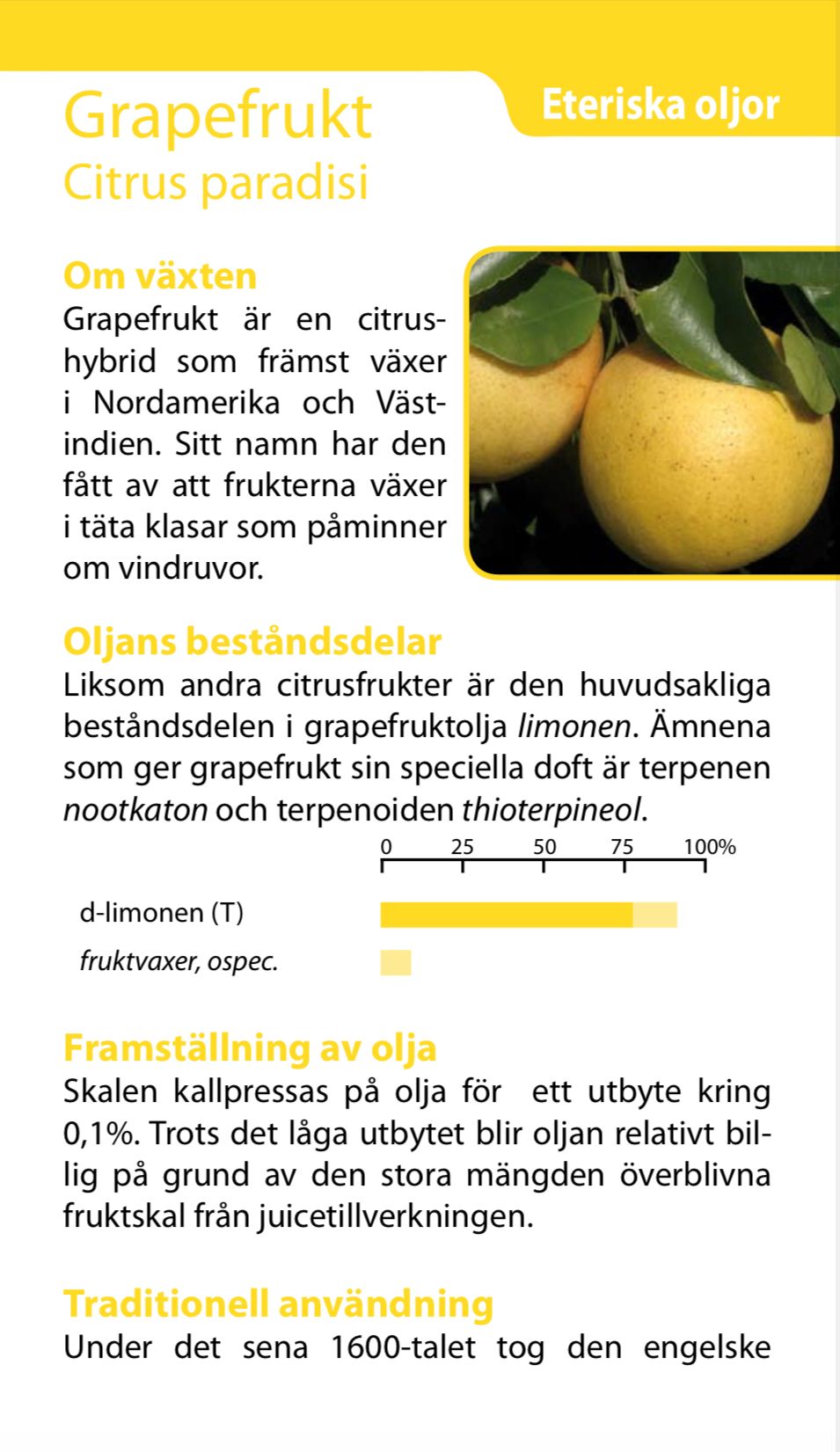 Grapefrukt eterisk olja 10ml