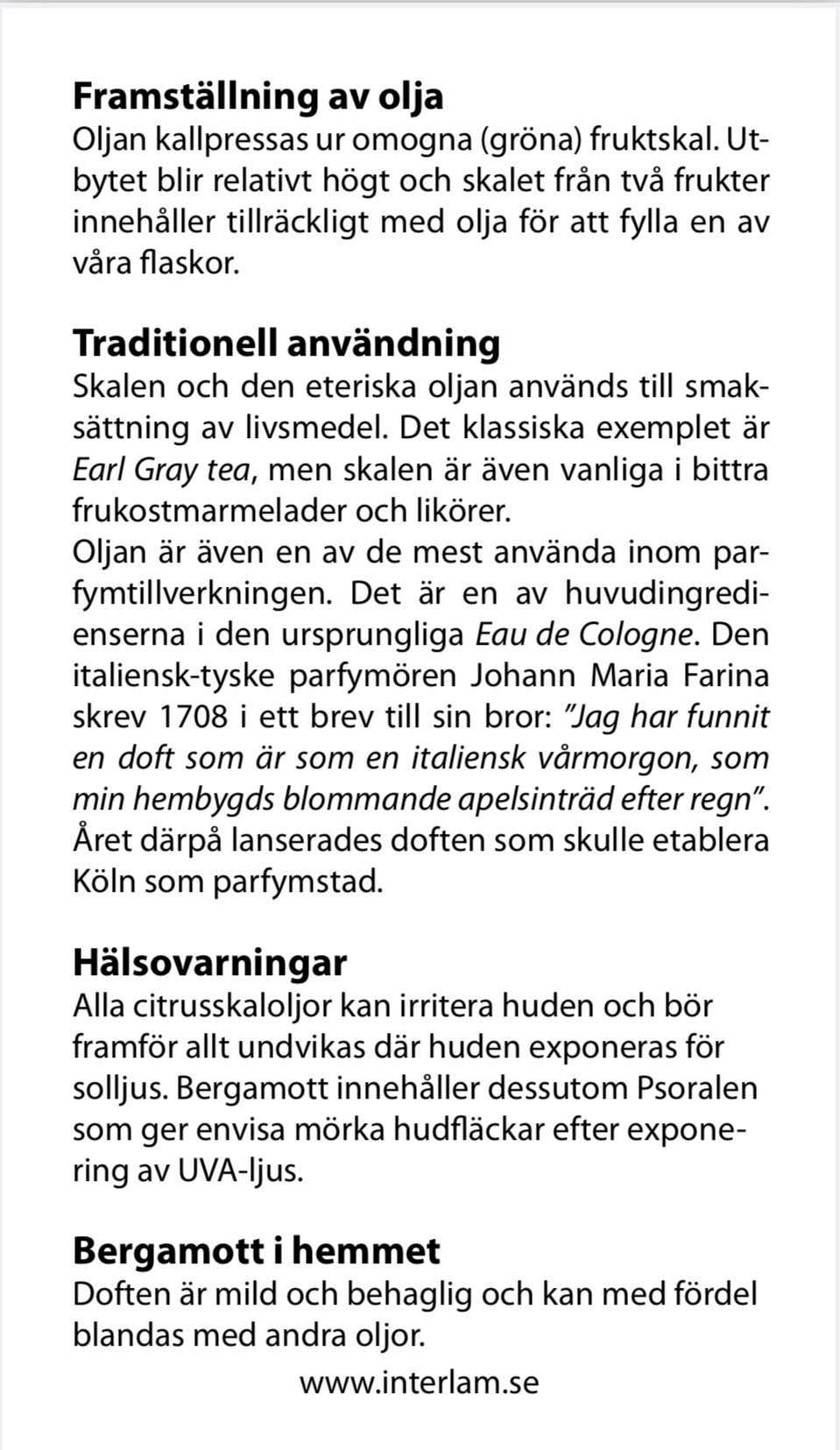 Bergamott eterisk olja 10ml
