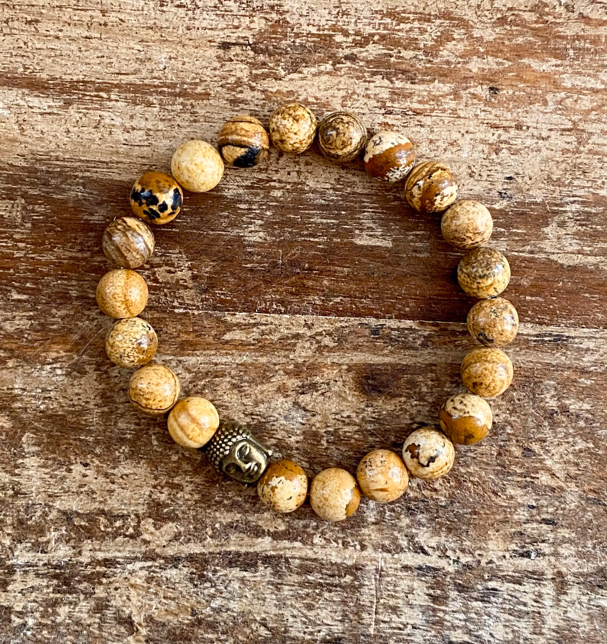 Armband Buddha och landskaps jaspis