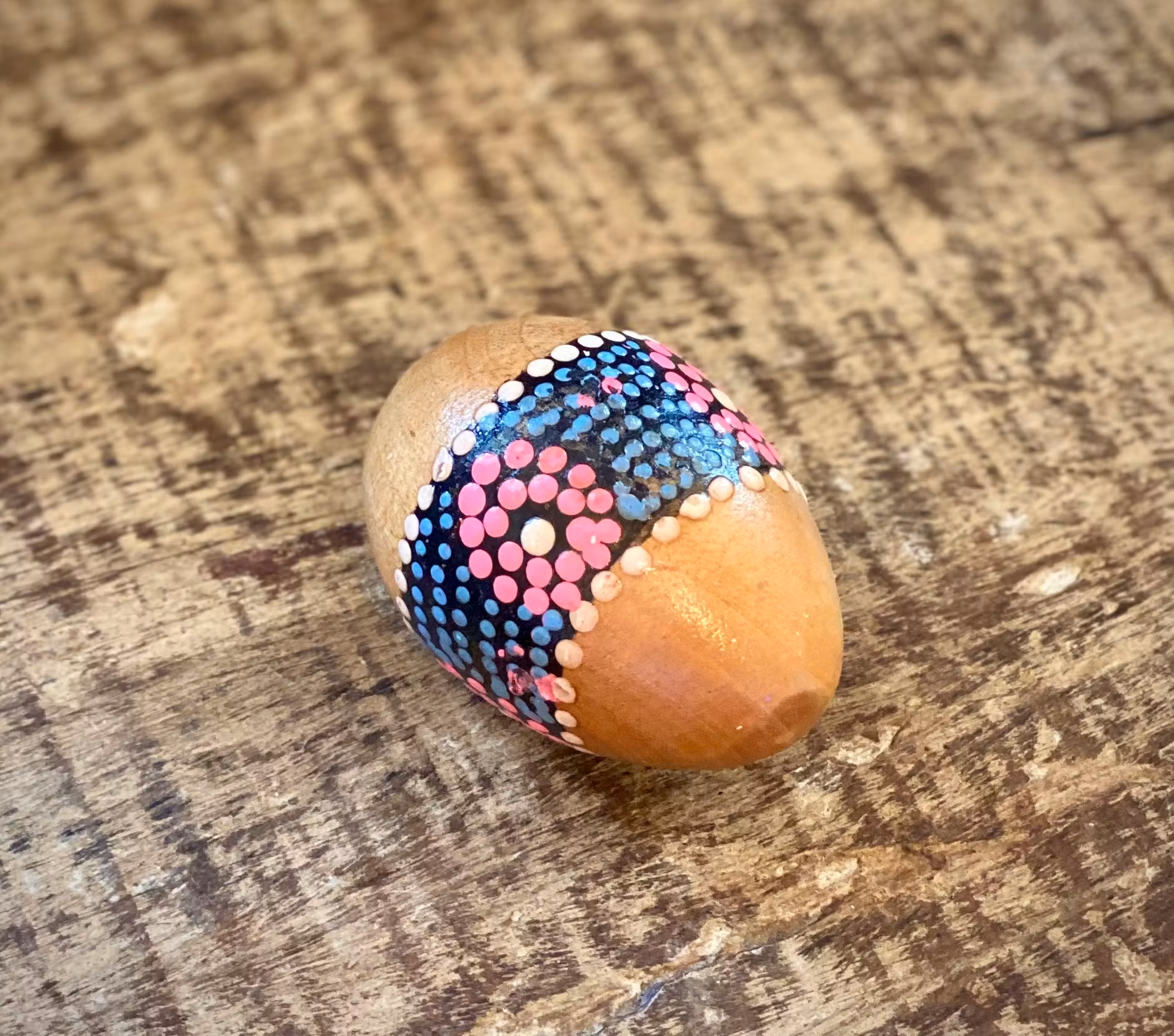 Maracas ägg handmålat rosa/blå