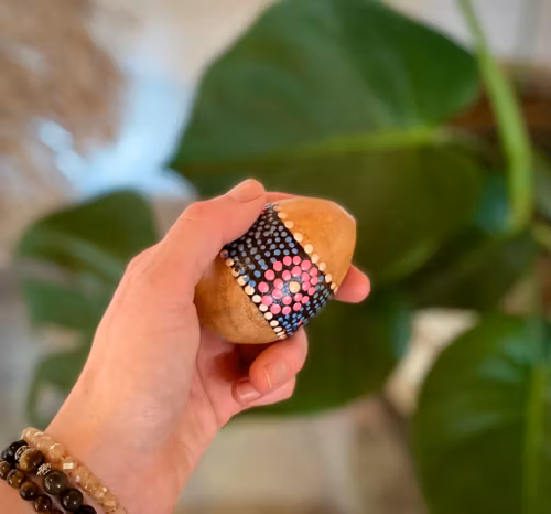 Maracas ägg handmålat rosa/blå