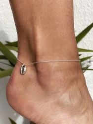 Fotlänk cowry snäcka i silver