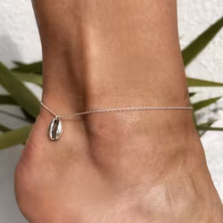 Fotlänk cowry snäcka i silver