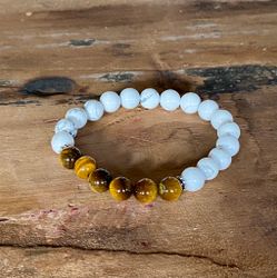 Armband howlit och tigeröga