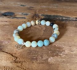 Armband amazonit & Aum i silver