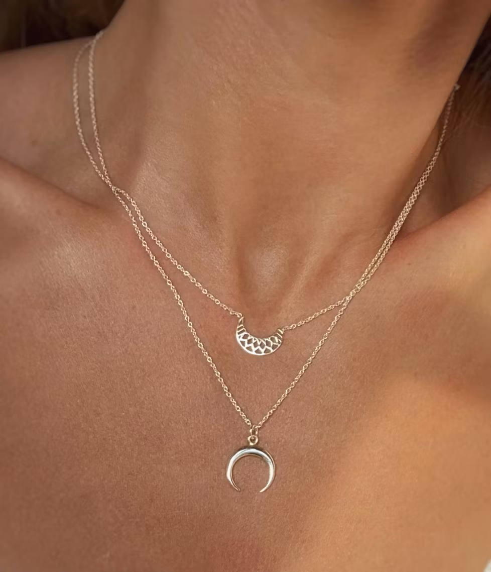Halsband "halvmåne" i silver 925