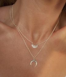 Halsband "halvmåne" i silver 925
