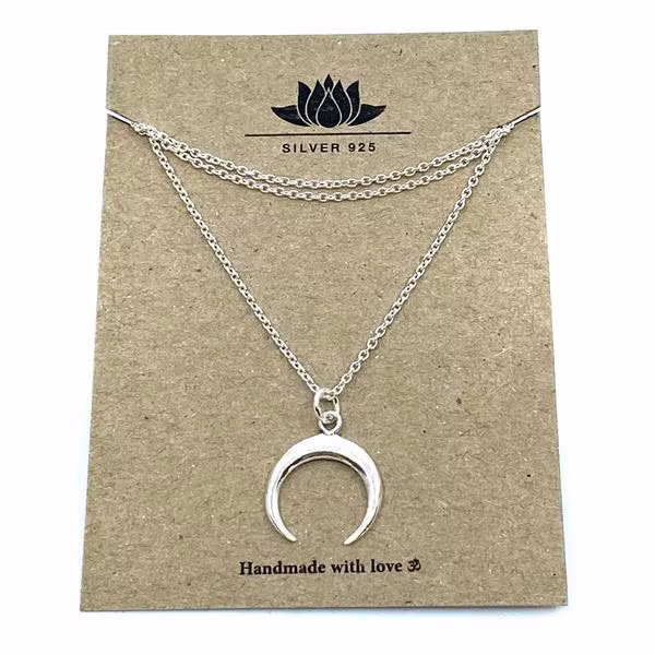 Halsband "halvmåne" i silver 925