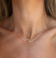 Halsband "våg" i silver 925