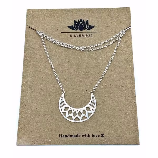 Halsband "stor halvmåne" i silver 925