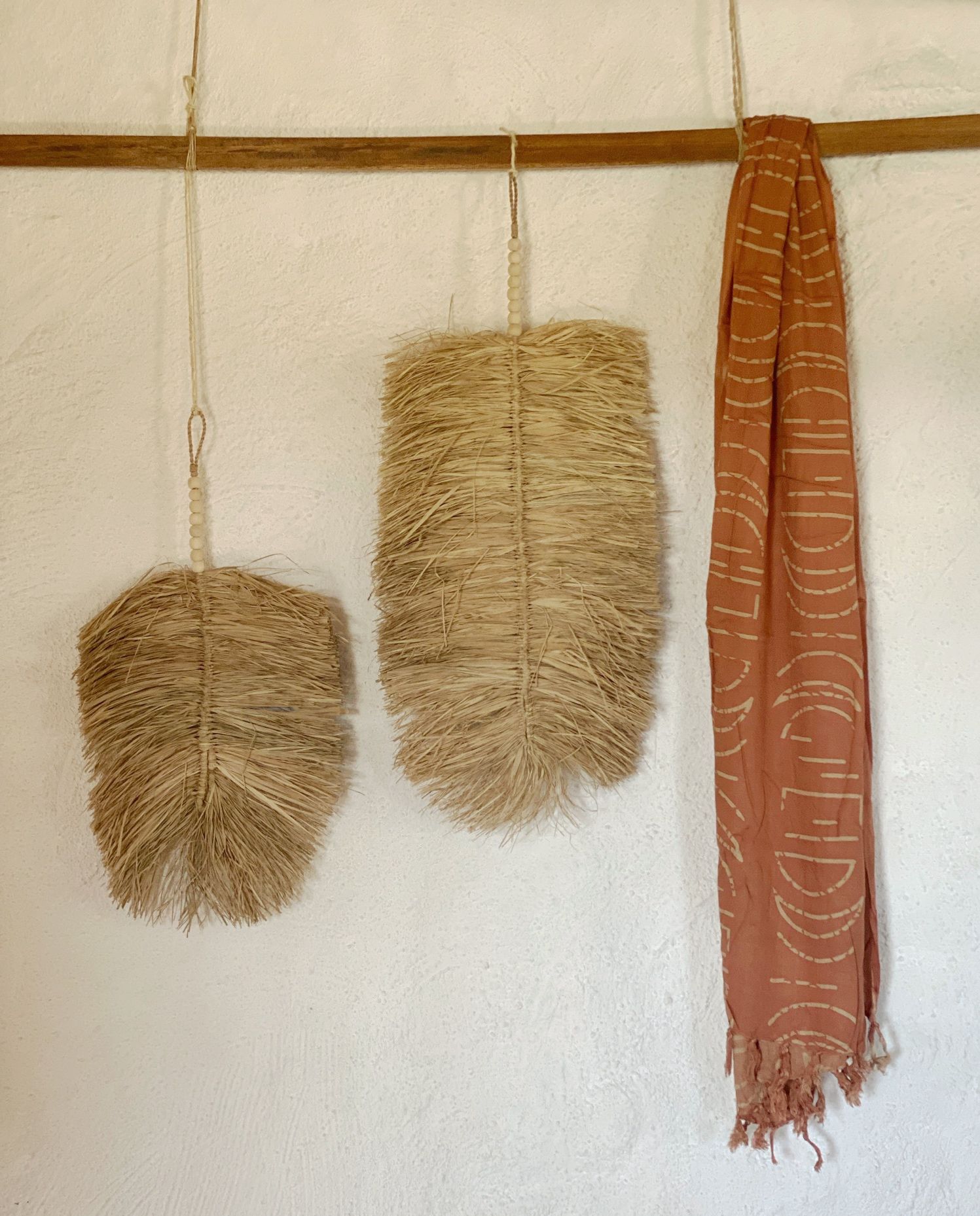 Löv i raffia deco 55cm