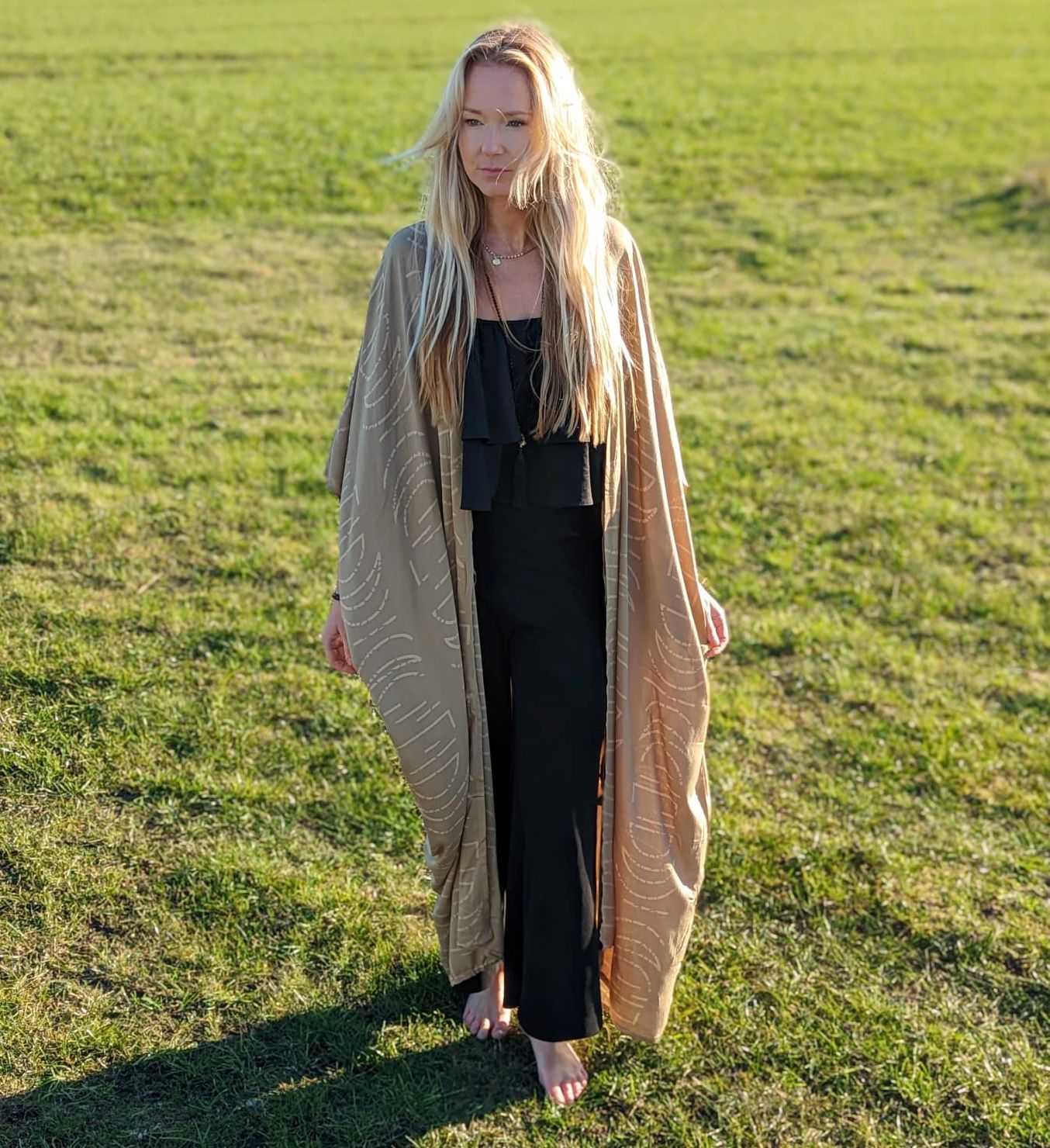 Moonphase kaftan sand