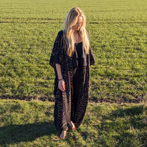 Moonphase kaftan svart