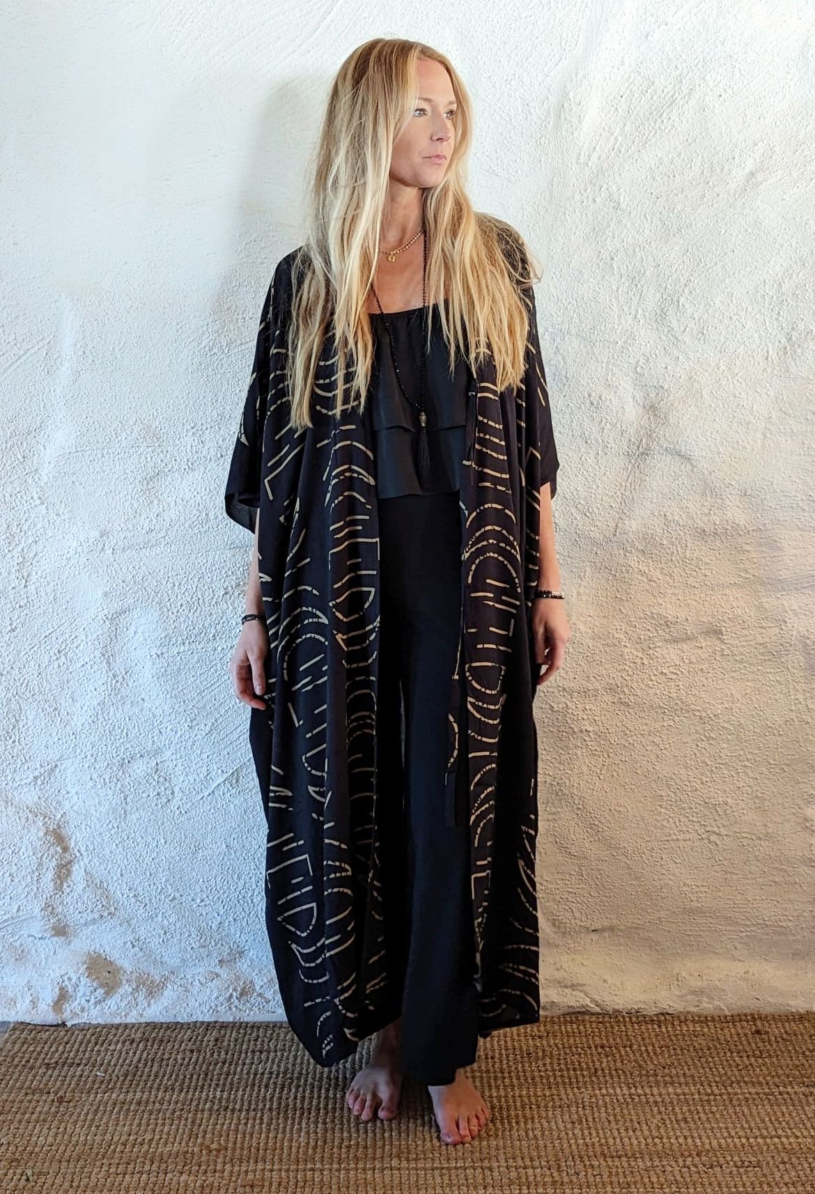 Moonphase kaftan svart