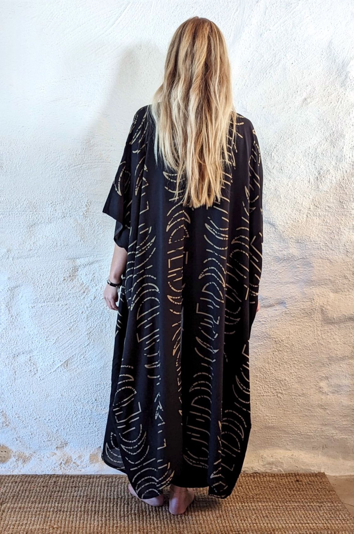 Moonphase kaftan svart