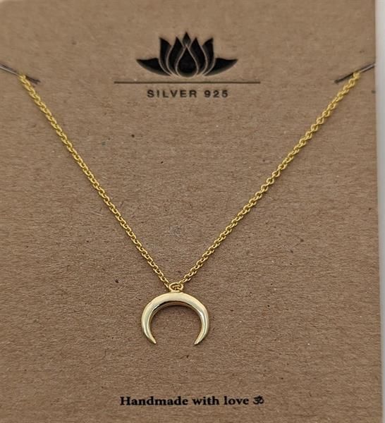 Halsband guldpläterad "halvmåne" i silver 925