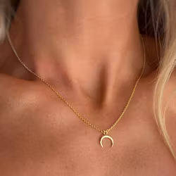 Halsband guldpläterad "halvmåne" i silver 925