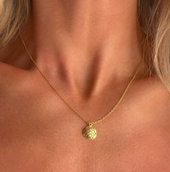 Halsband guldpläterad "livets blomma" i silver 925