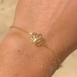 Armband guldpläterad ”lotus" i silver 925
