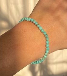 Armband turkos 4mm pärlor