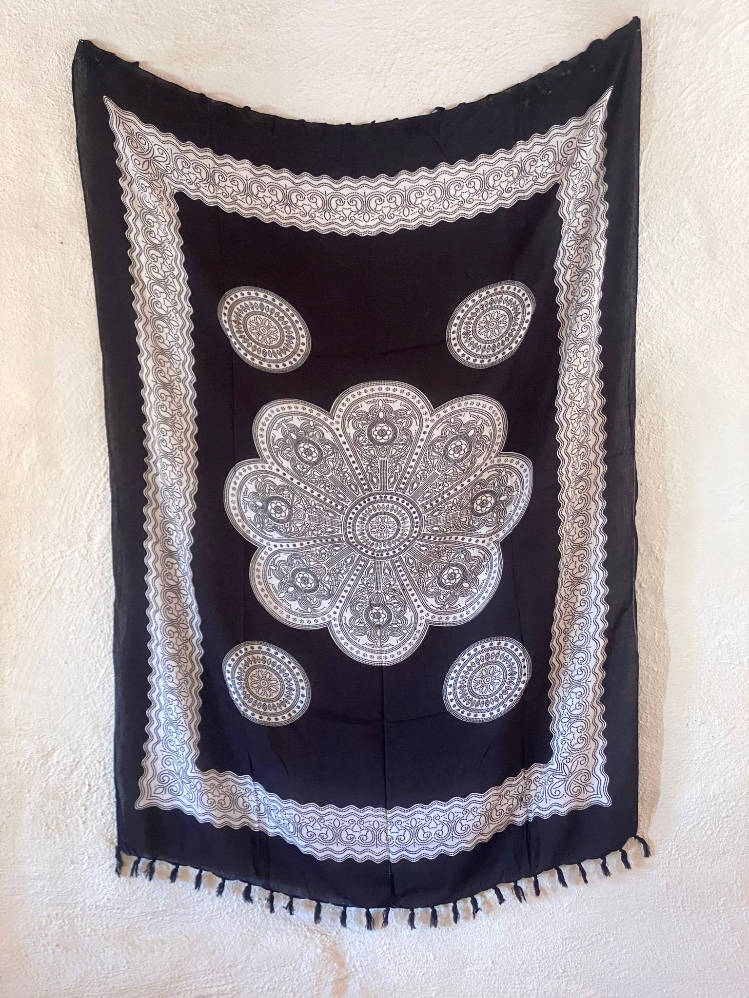 Sarong patma svart/vit