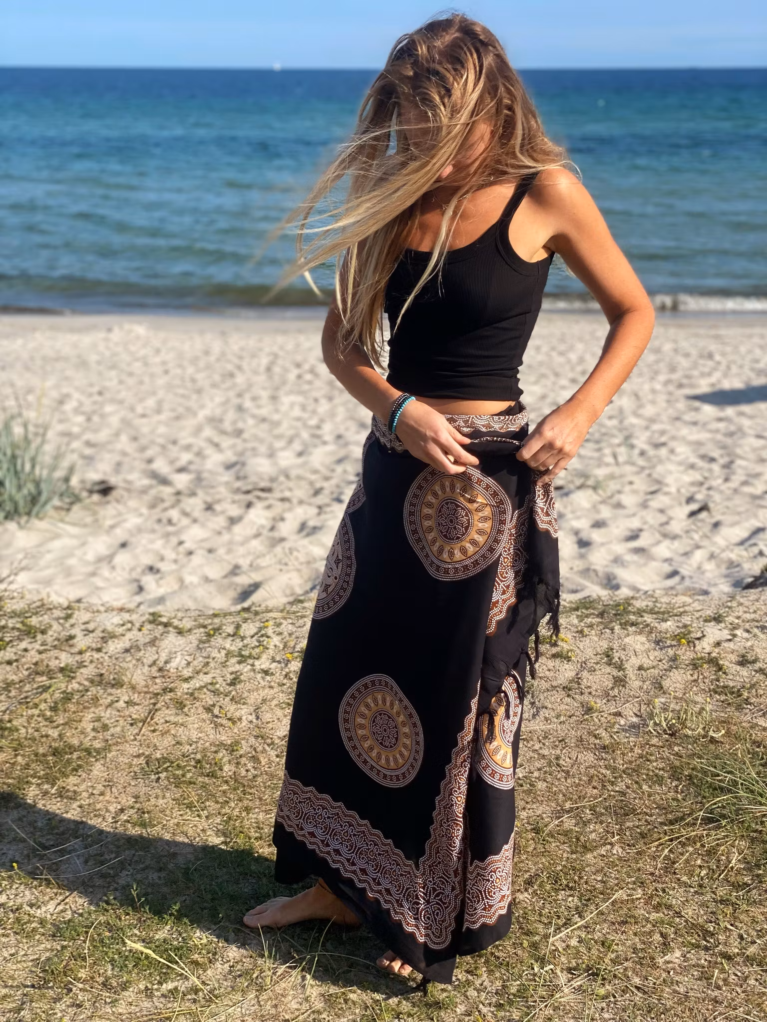 Sarong patma svart/brun