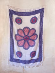 Sarong patma rosa/blå/vit