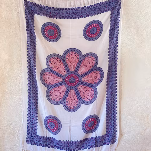 Sarong patma rosa/blå/vit